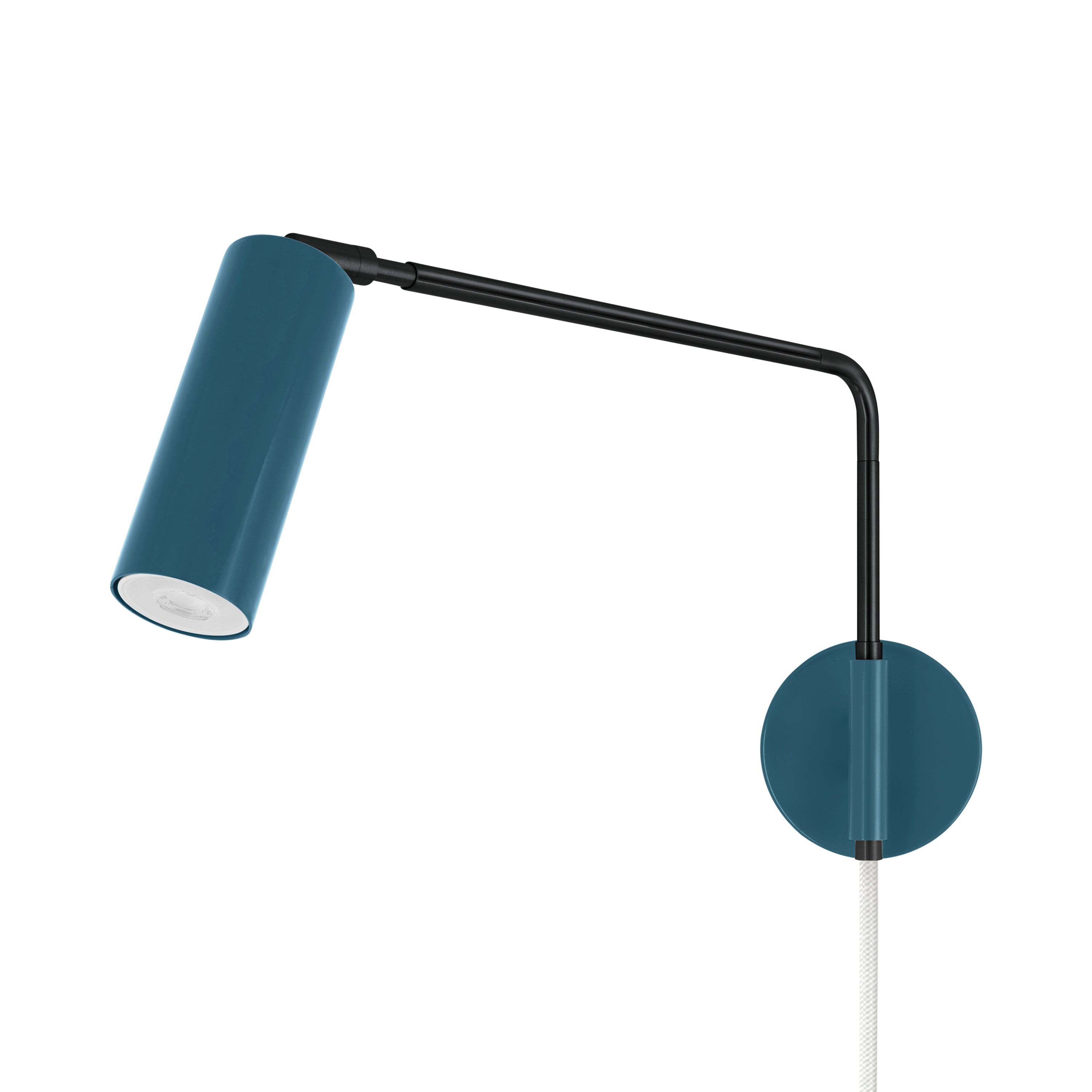 Black and slate blue color Reader Swing Arm plug-in sconce Dutton Brown lighting