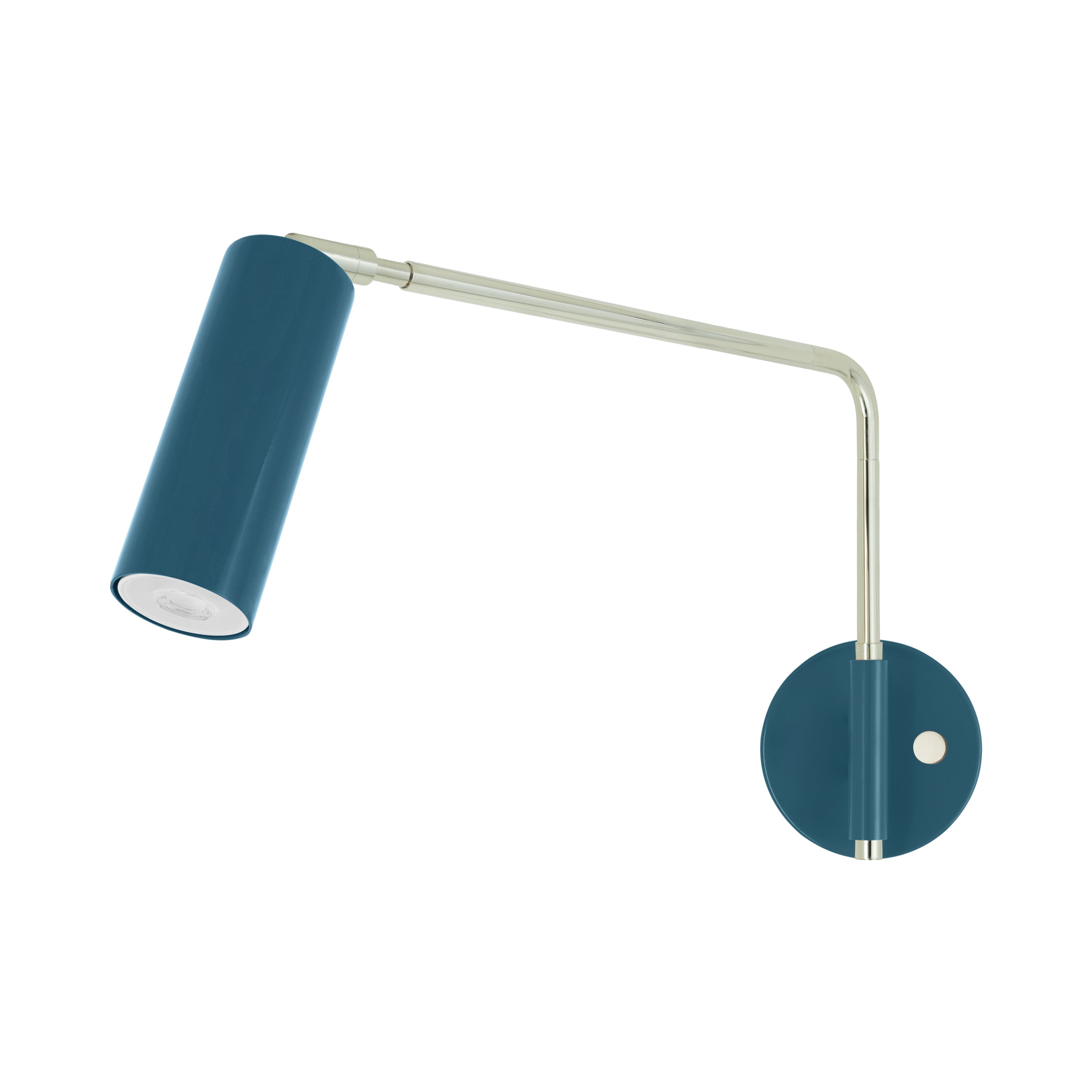 Nickel and slate blue color Color Reader Swing Arm sconce Dutton Brown lighting