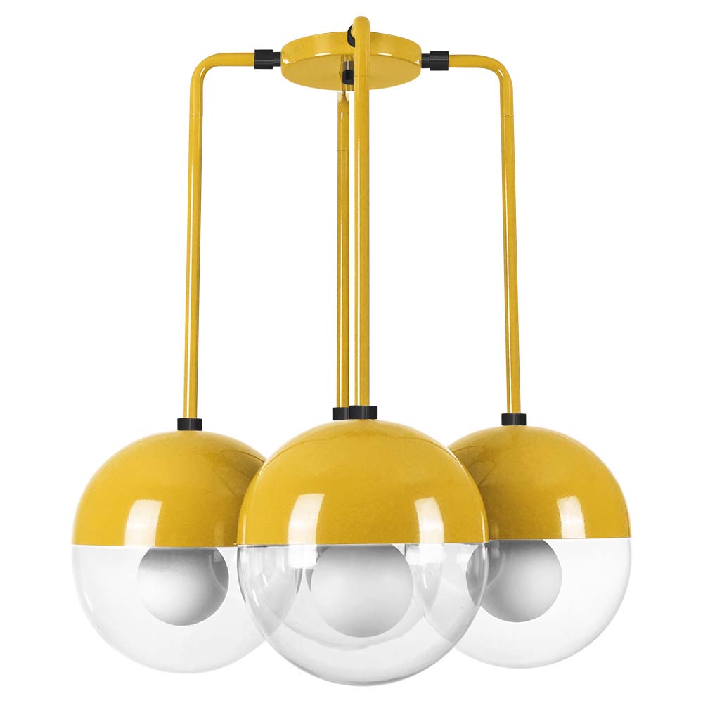 Black and ochre color Tetra chandelier Dutton Brown lighting