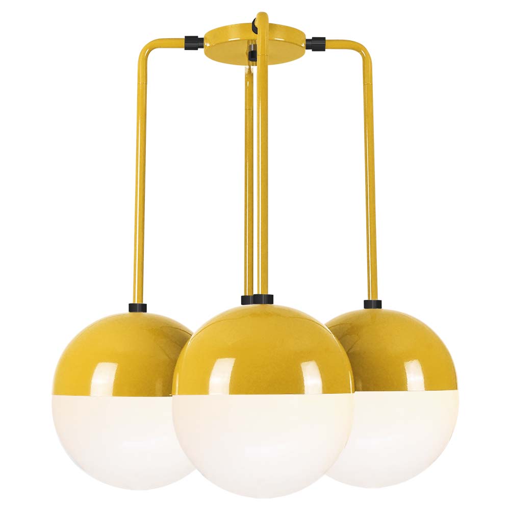 Black and ochre color Tetra chandelier Dutton Brown lighting