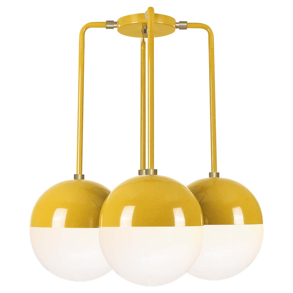 Brass and ochre color Tetra chandelier Dutton Brown lighting