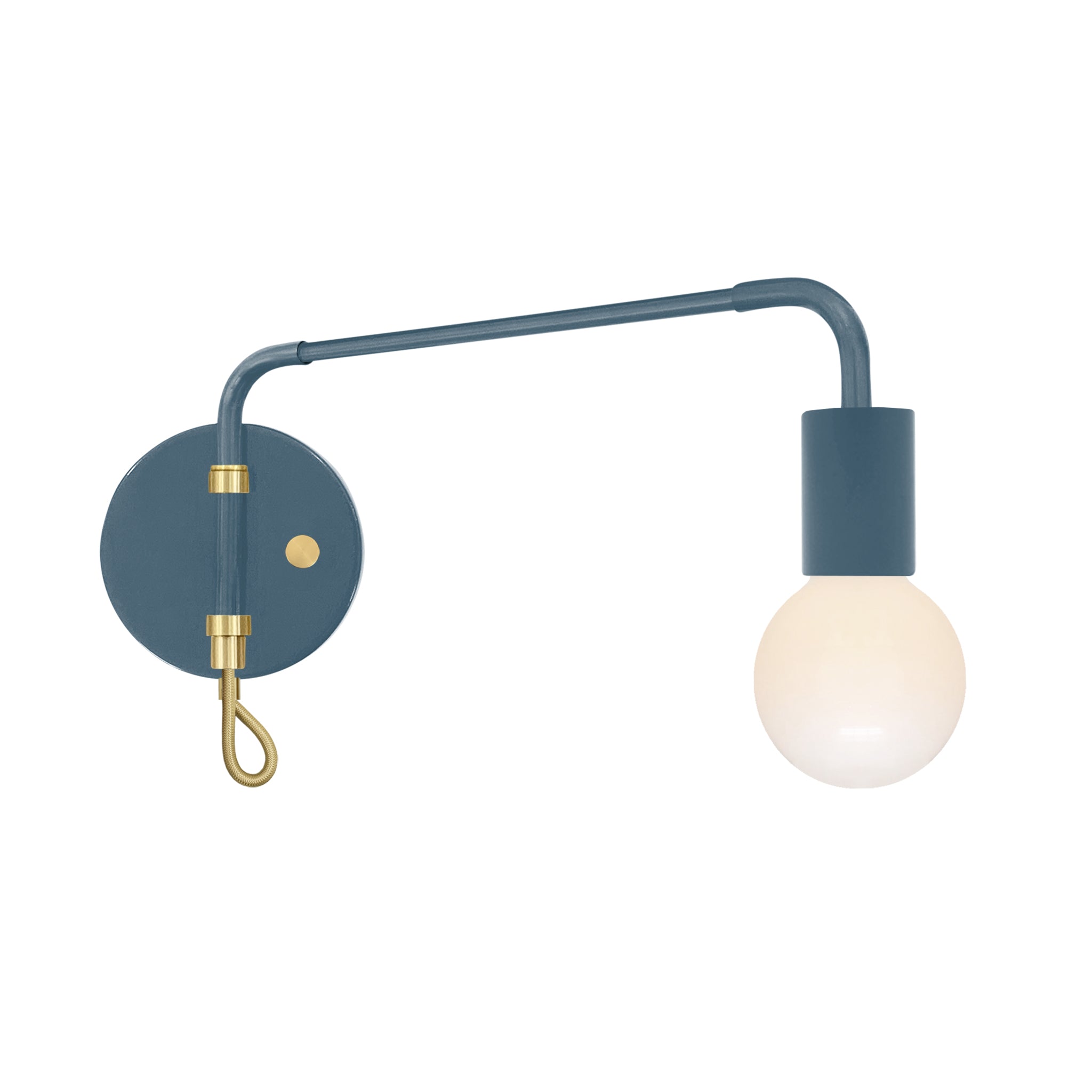 Brass and slate blue color Sway sconce Dutton Brown lighting