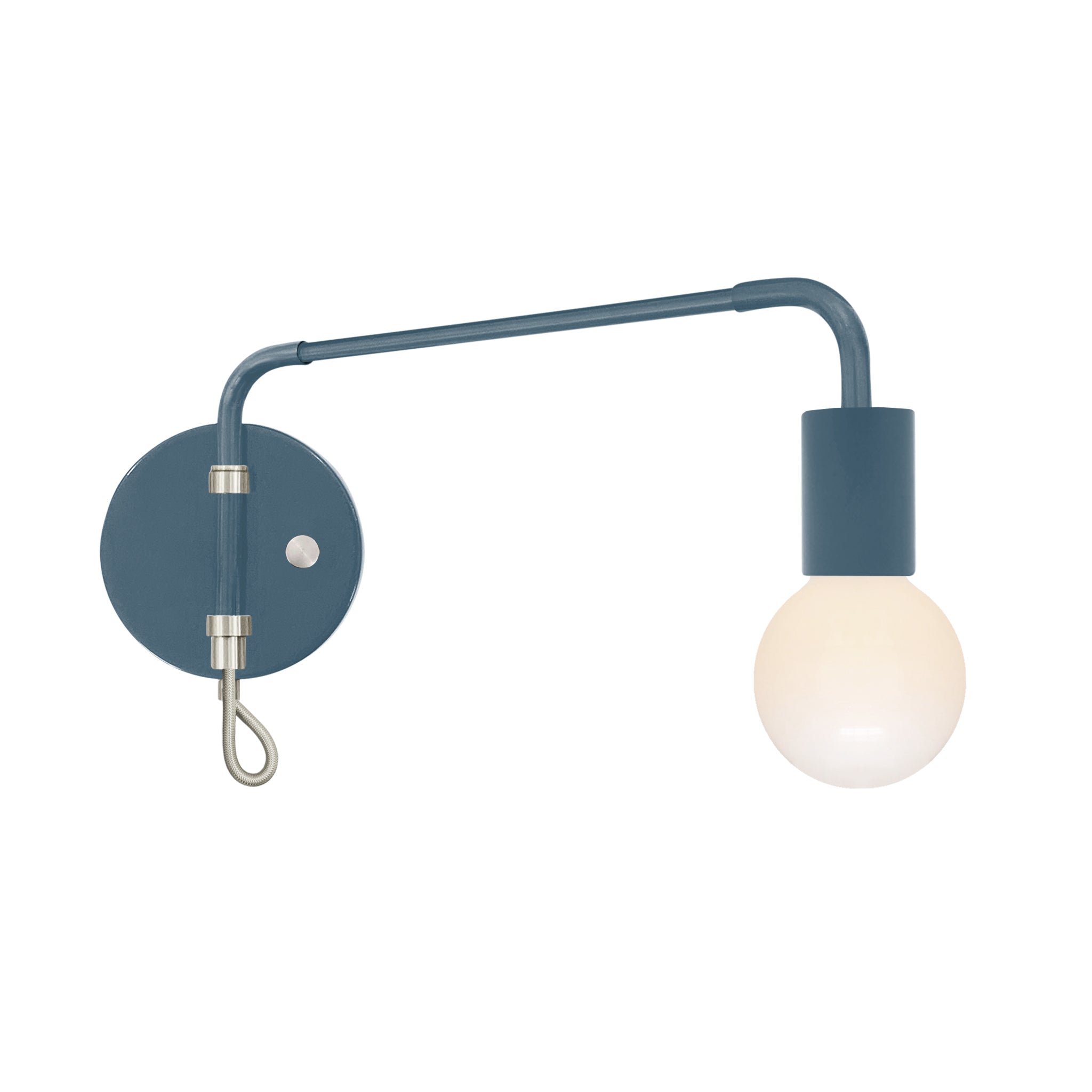 Nickel and slate blue color Sway sconce Dutton Brown lighting