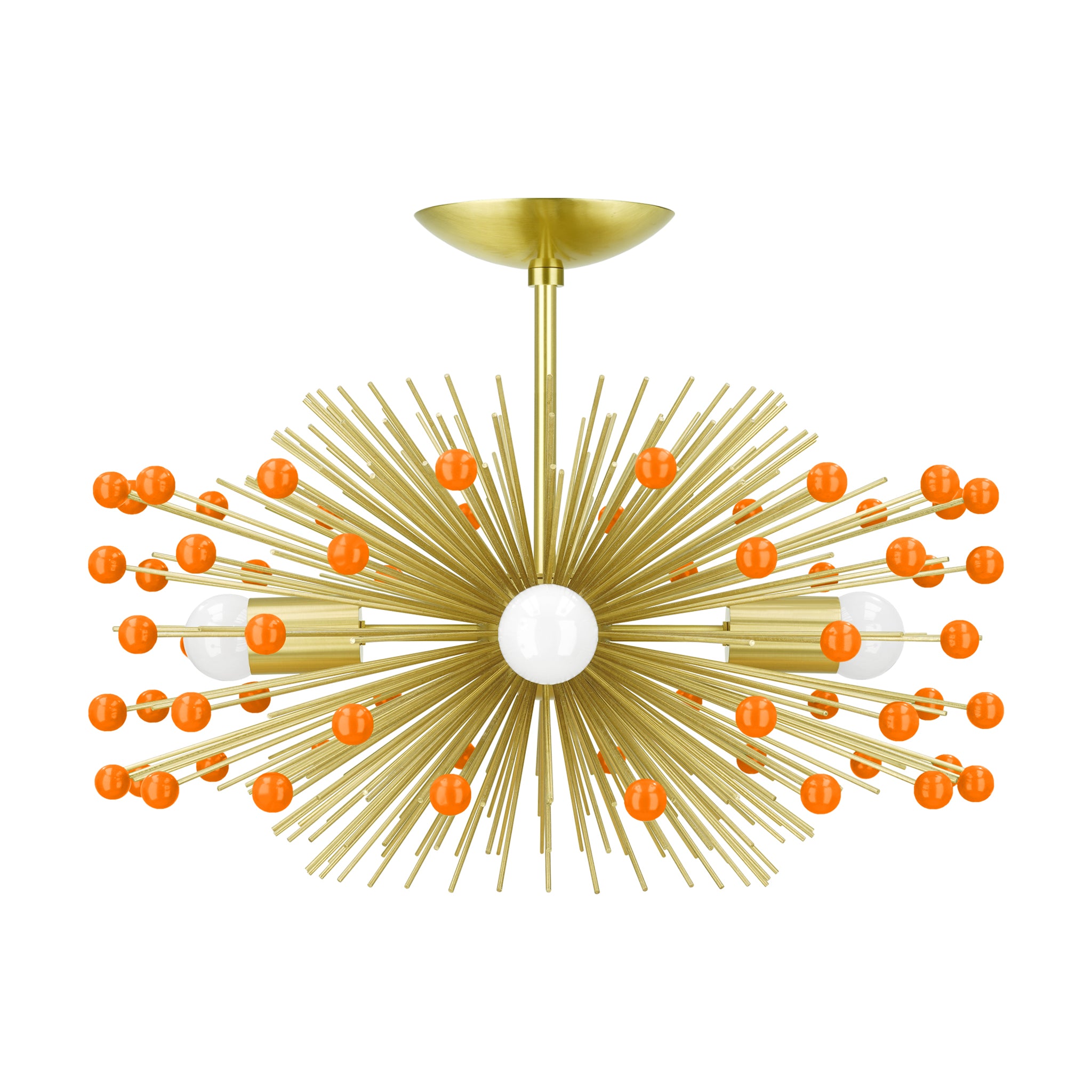 Brass and orange color Beaded Urchin flush mount 20" Dutton Brown lighting
