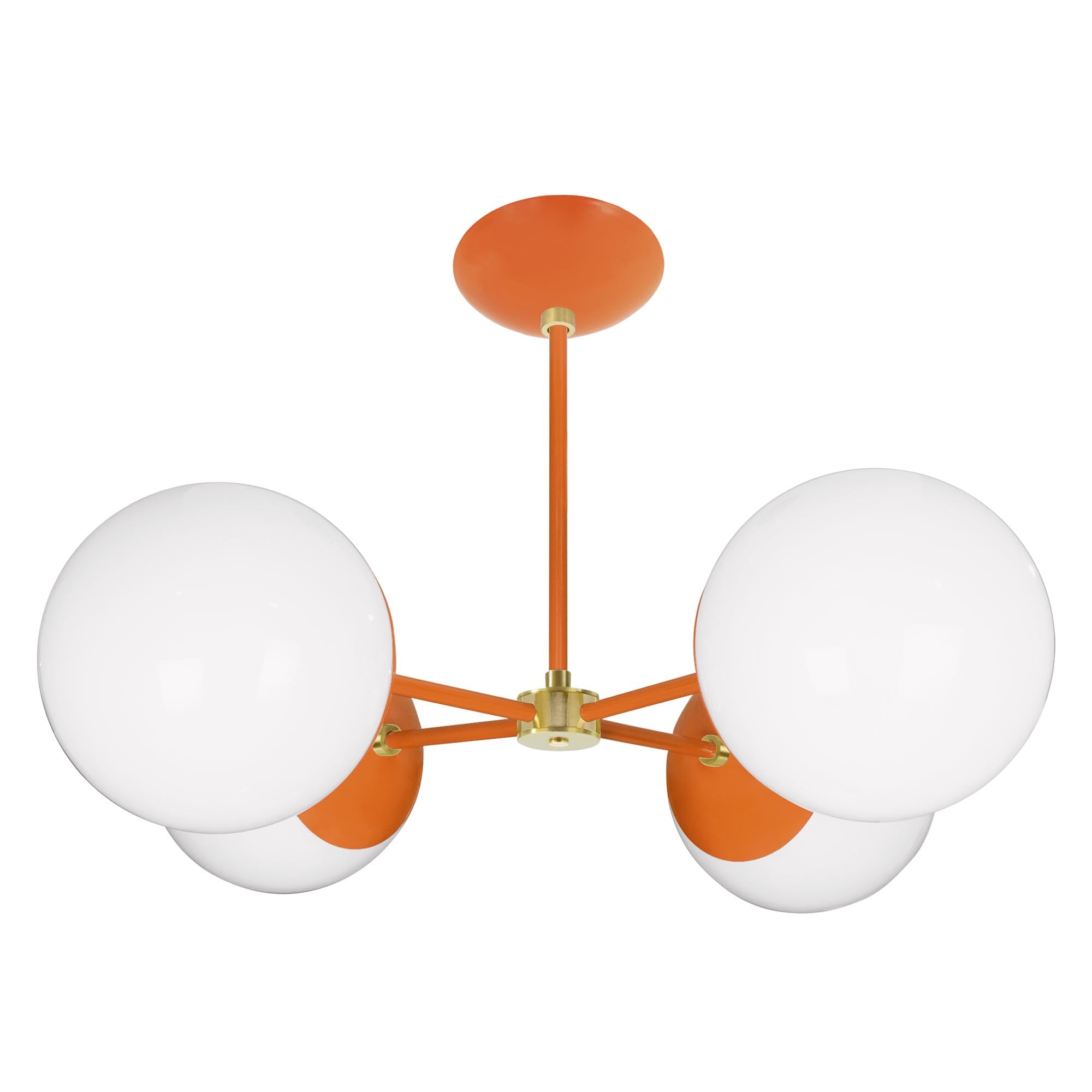 Brass and orange color Big Orbi chandelier Dutton Brown lighting