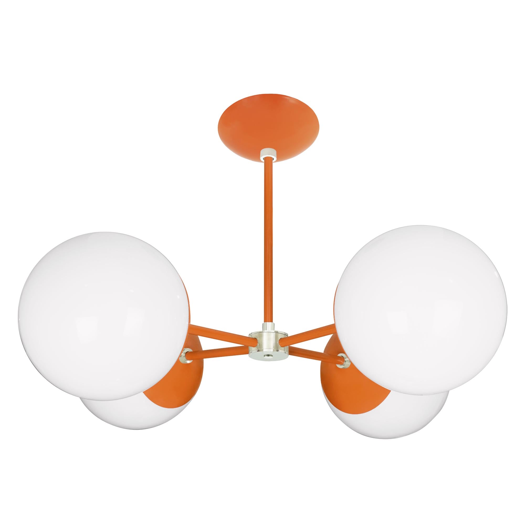 Nickel and orange color Big Orbi chandelier Dutton Brown lighting