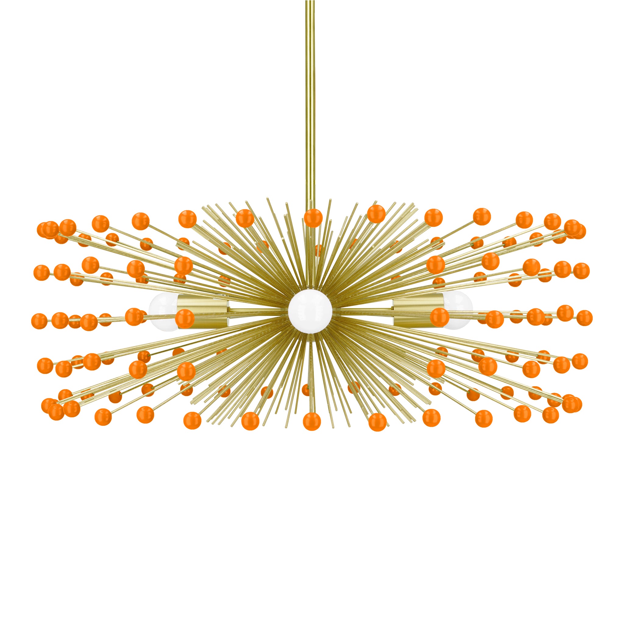 Brass and orange color Beaded Urchin chandelier 27" Dutton Brown lighting
