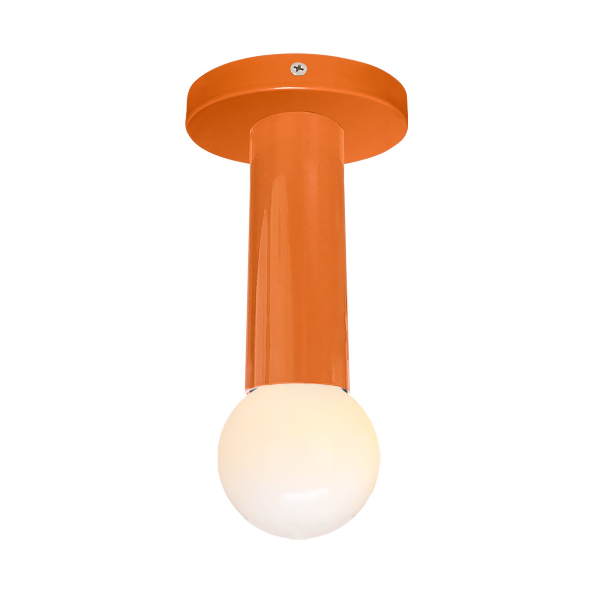 Nickel and orange color Eureka flush mount Dutton Brown lighting