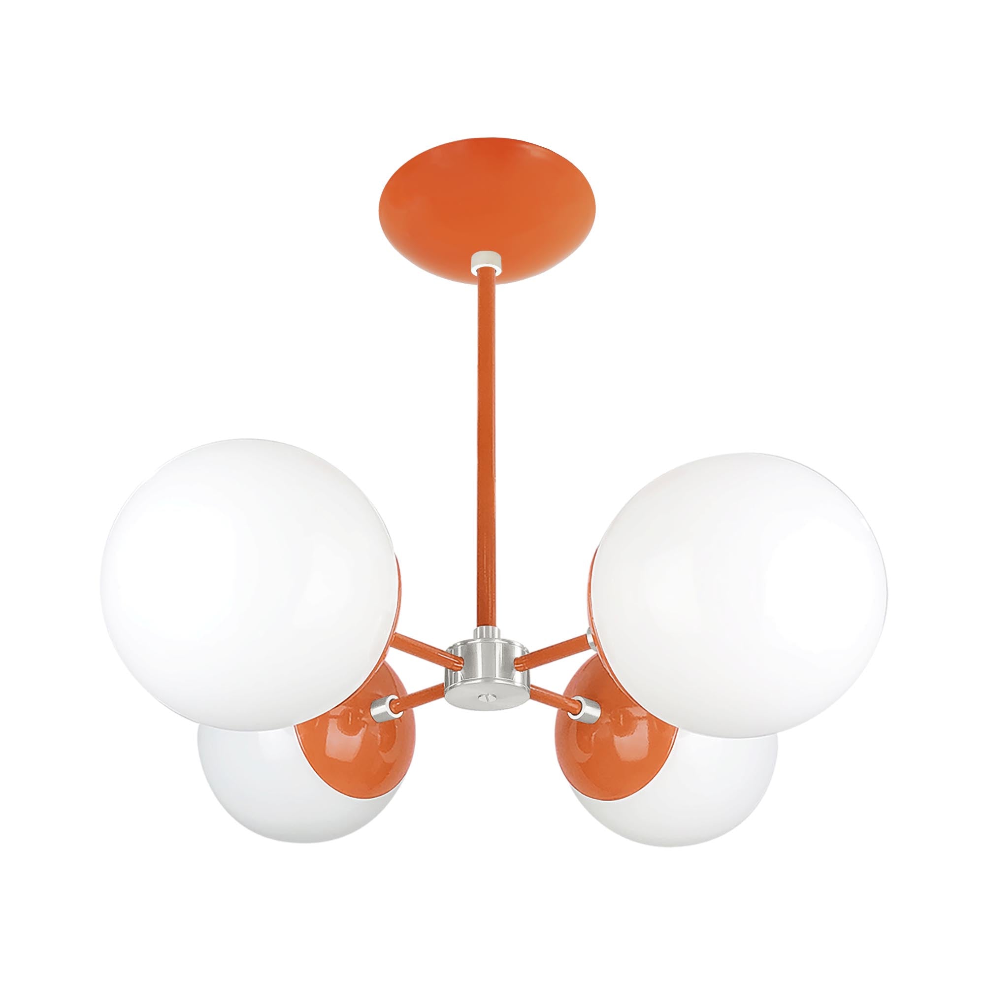 Nickel and orange color Orbi chandelier Dutton Brown lighting
