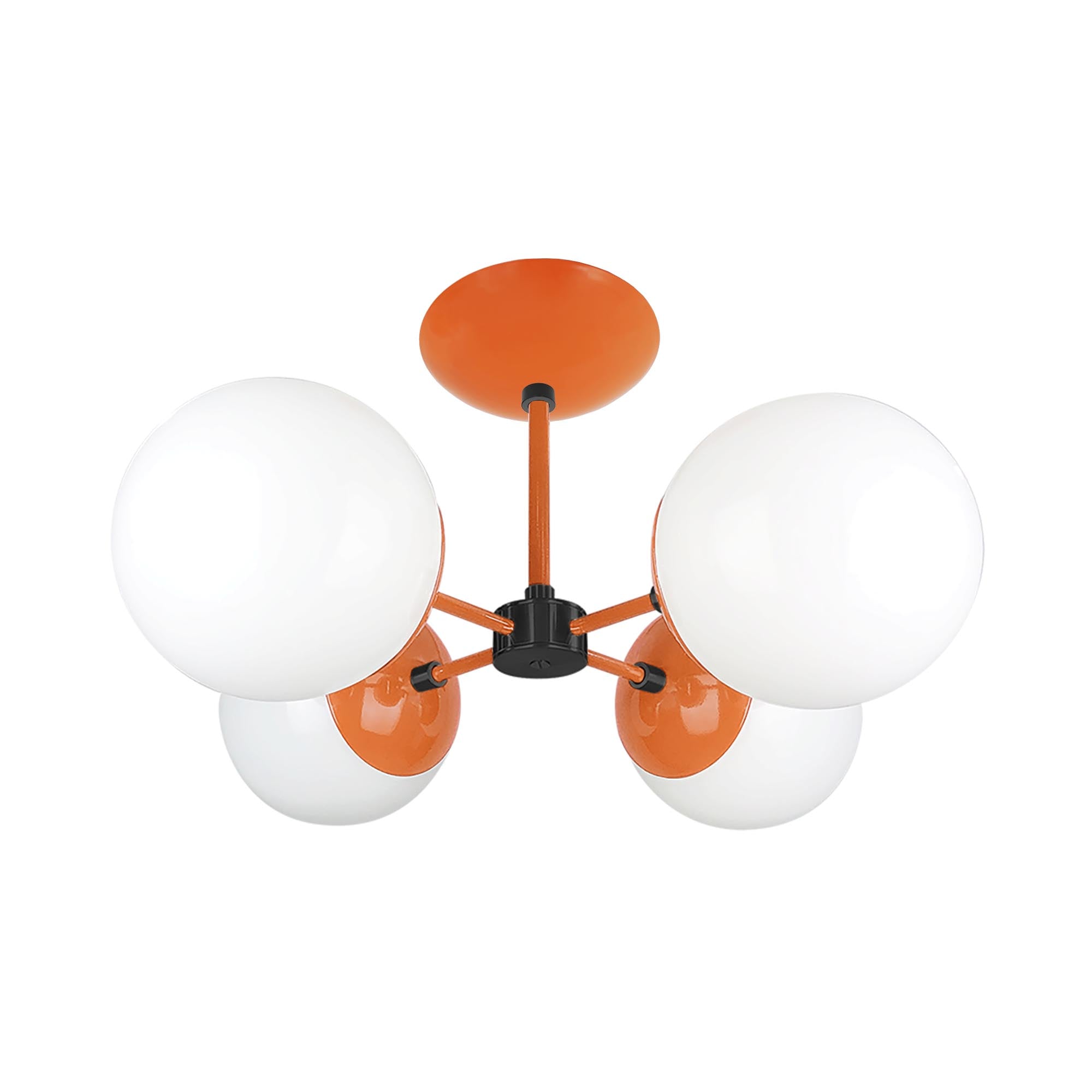 Black and orange color Orbi flush mount Dutton Brown lighting