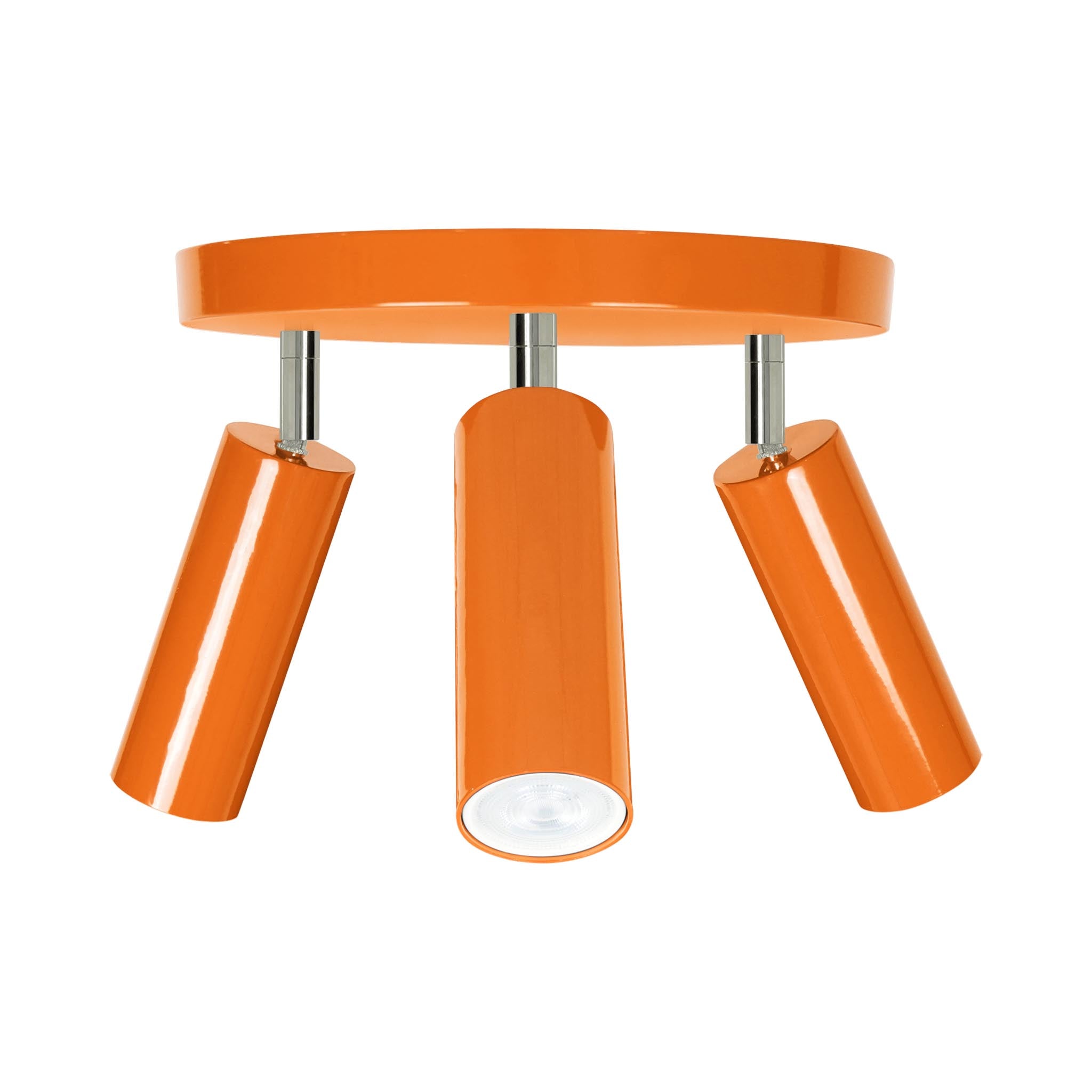 Nickel and orange color Pose flush mount Dutton Brown lighting