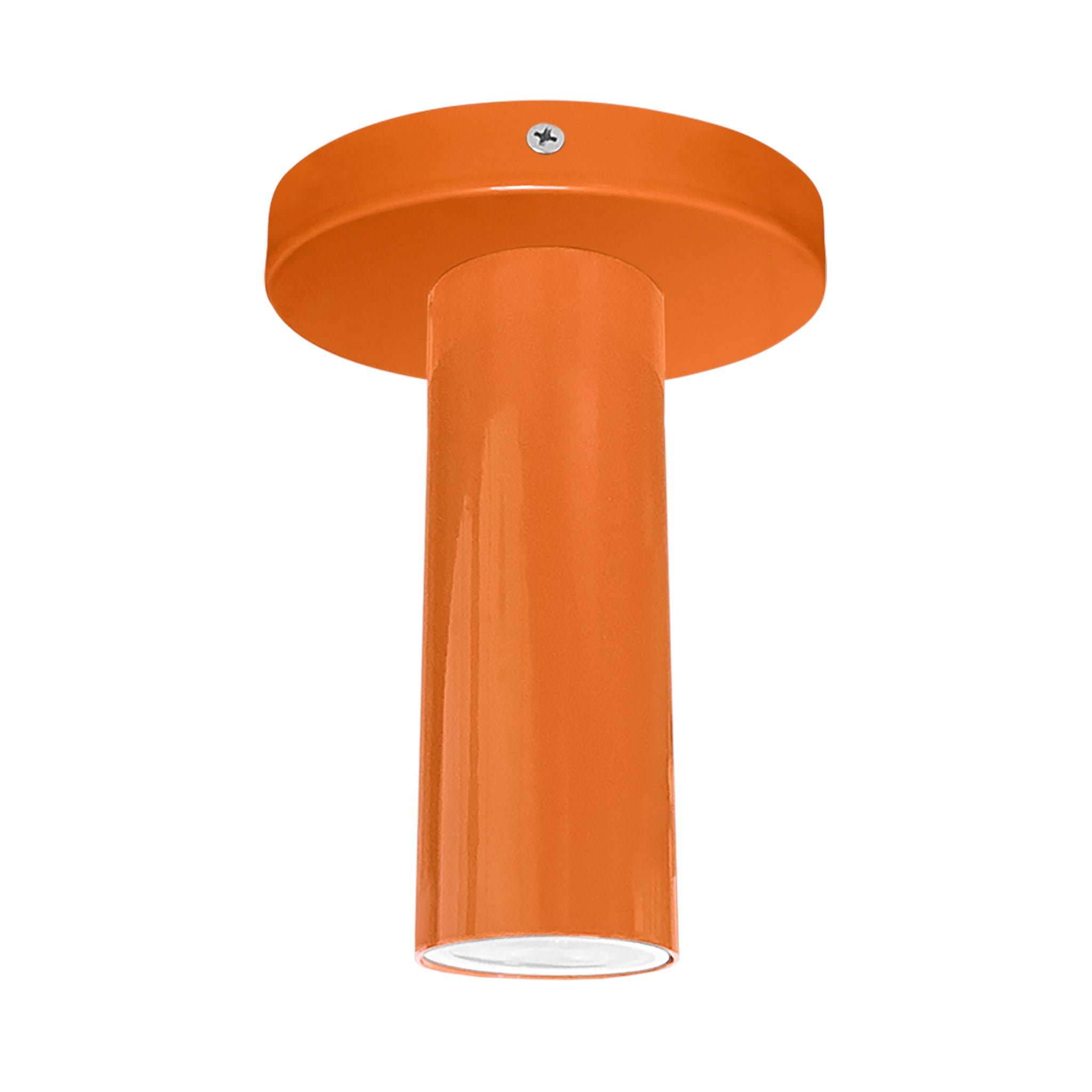 Nickel and orange color Reader flush mount Dutton Brown lighting