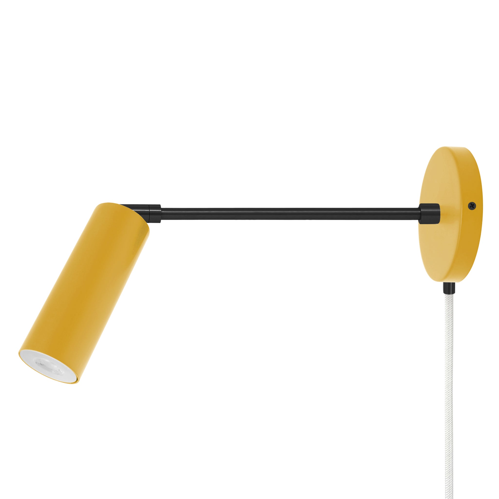 Black and ochre color Reader plug-in sconce 10" arm Dutton Brown lighting