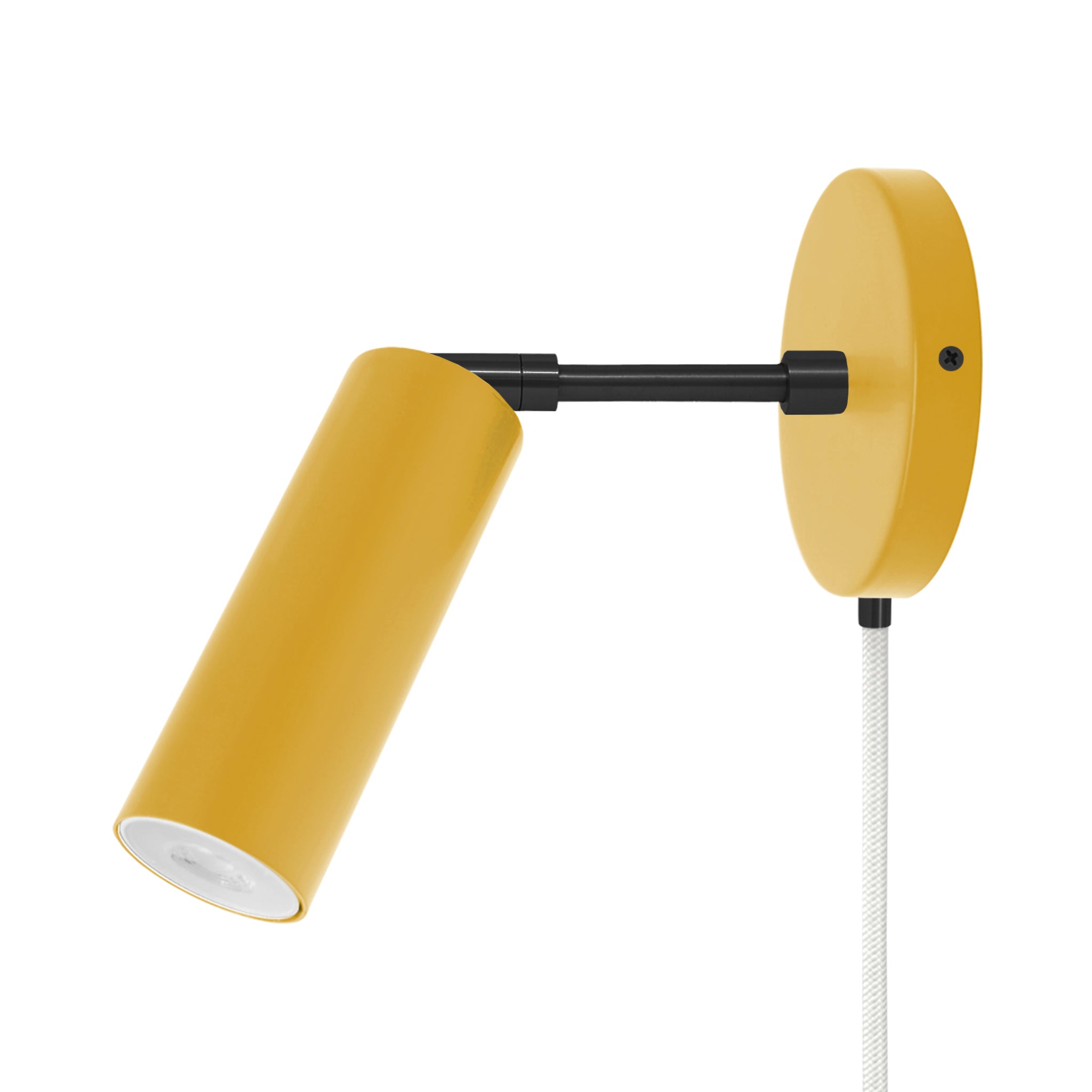Black and ochre color Reader plug-in sconce 3" arm Dutton Brown lighting