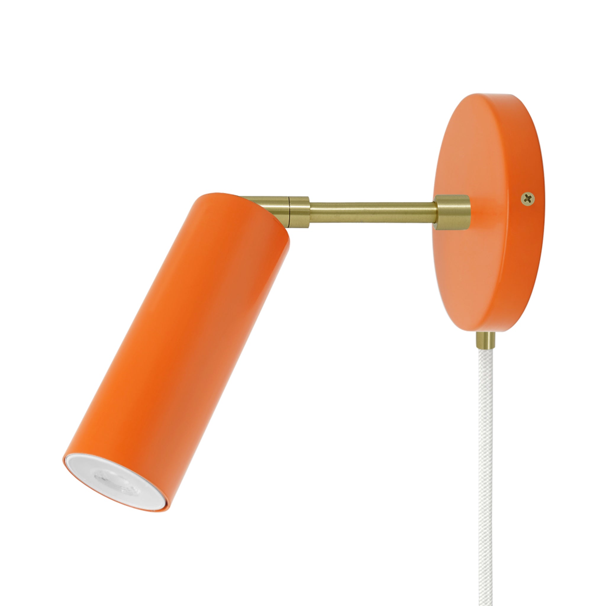 Brass and orange color Reader plug-in sconce 3" arm Dutton Brown lighting