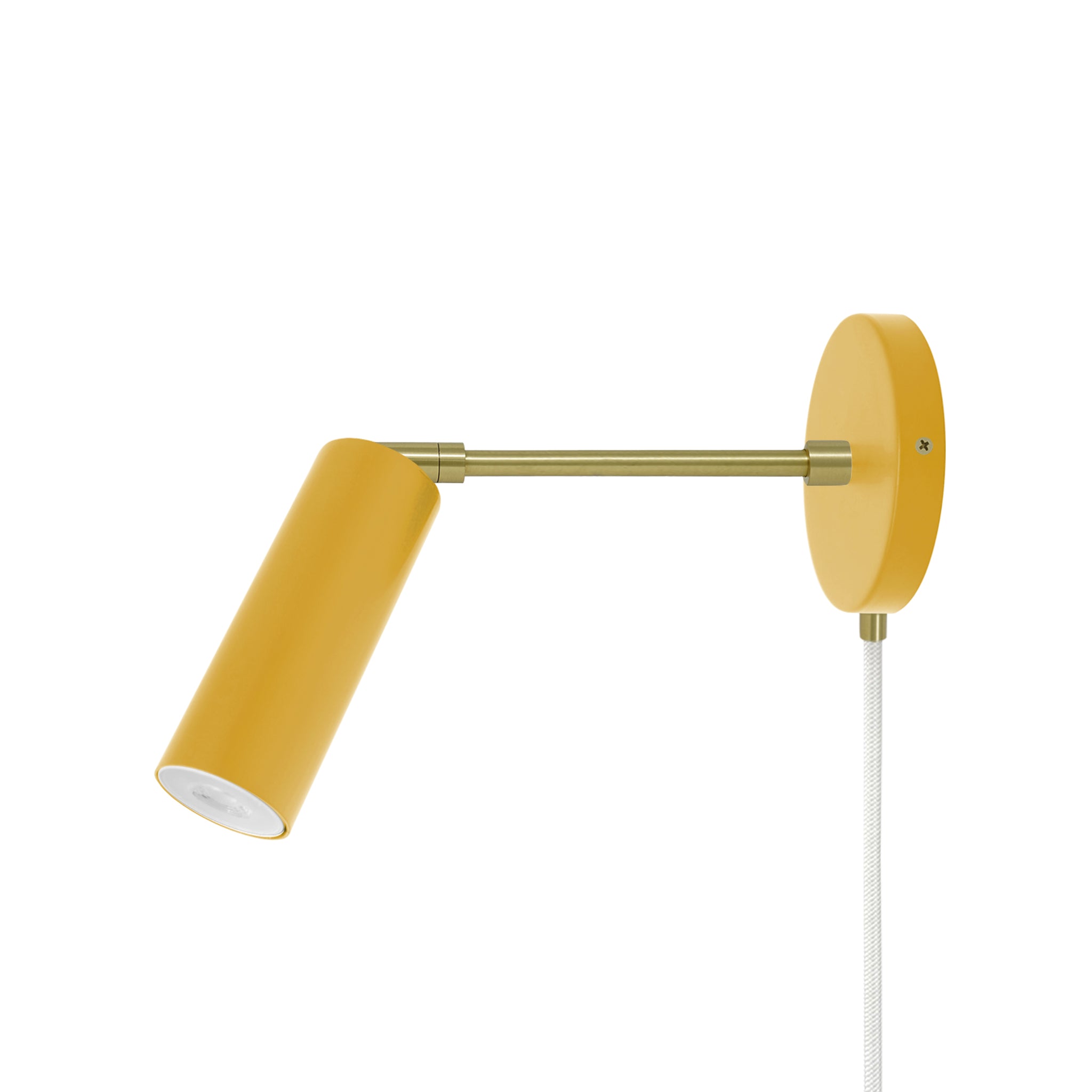 Brass and ochre color Reader plug-in sconce 6" arm Dutton Brown lighting