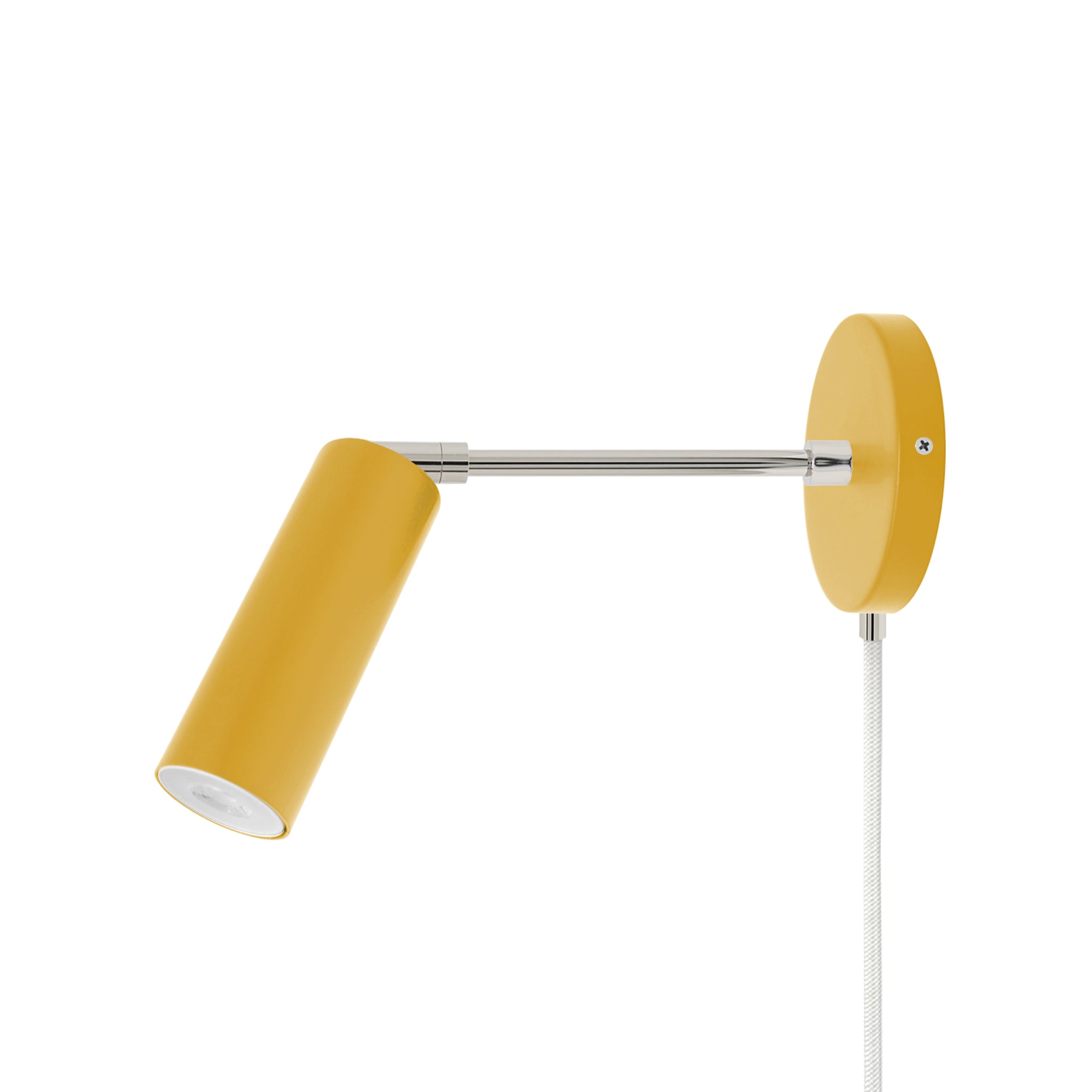 Nickel and ochre color Reader plug-in sconce 6" arm Dutton Brown lighting