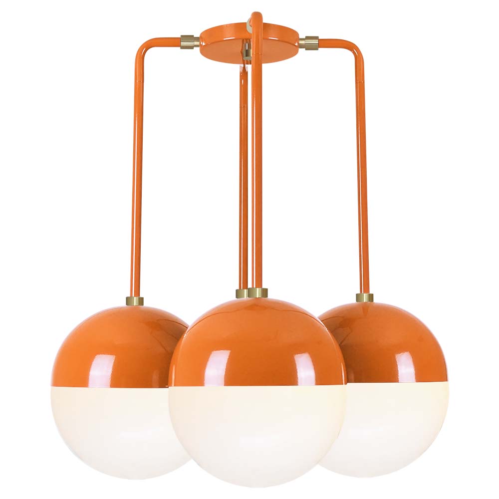 Brass and orange color Tetra chandelier Dutton Brown lighting