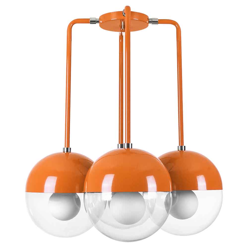 Nickel and orange color Tetra chandelier Dutton Brown lighting