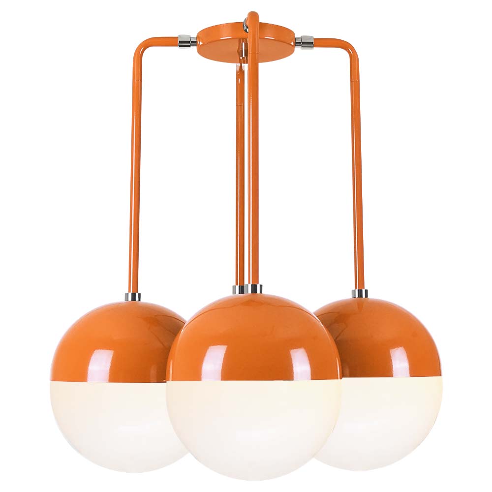 Nickel and orange color Tetra chandelier Dutton Brown lighting