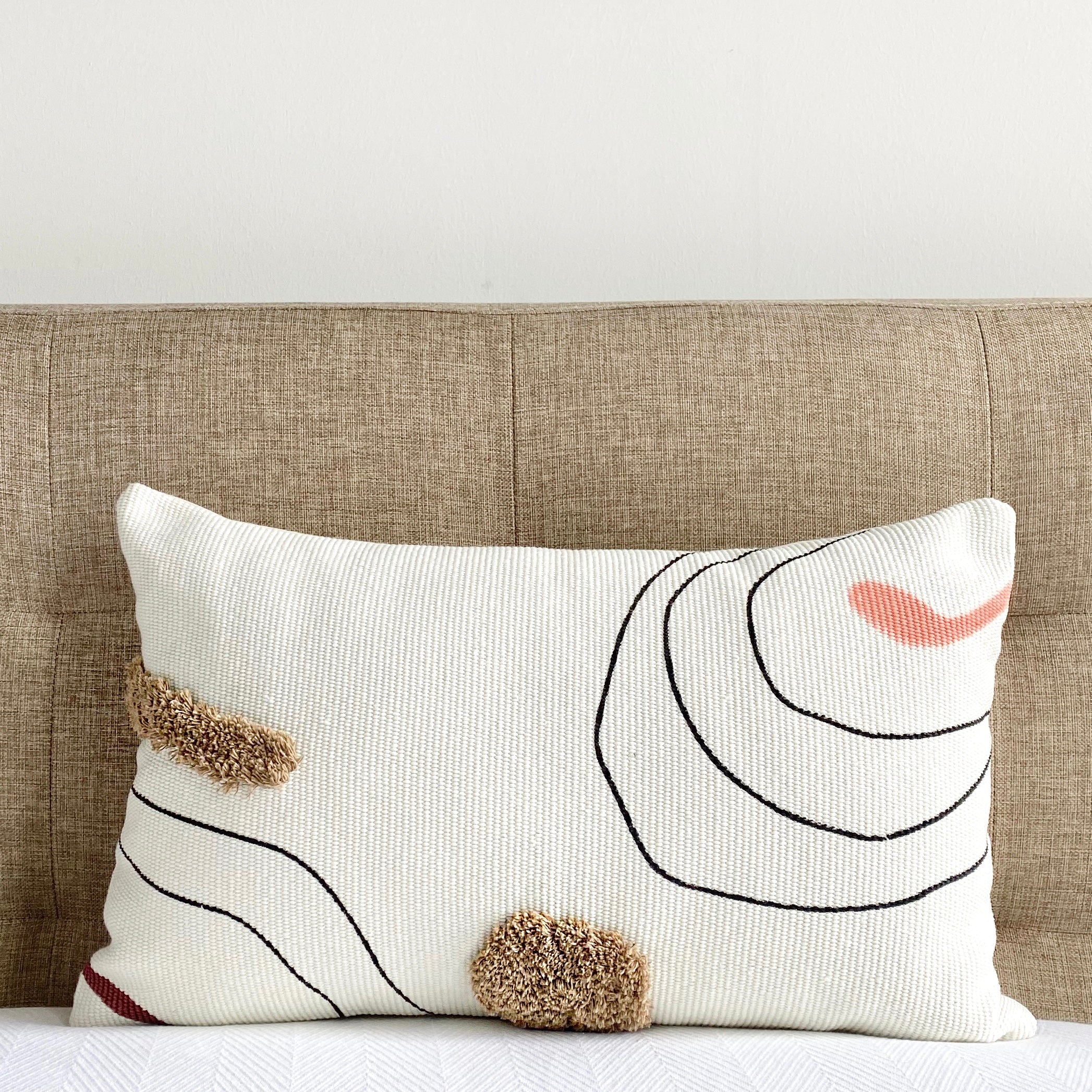 Ripple Abstract Shag Pillow Cover - 12" x 20"