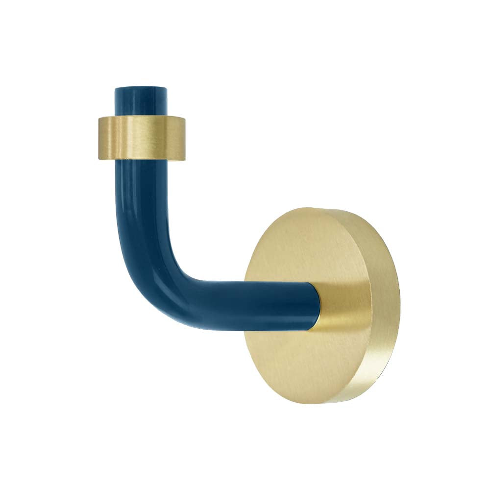 Brass and slate blue color Snug hook Dutton Brown hardware