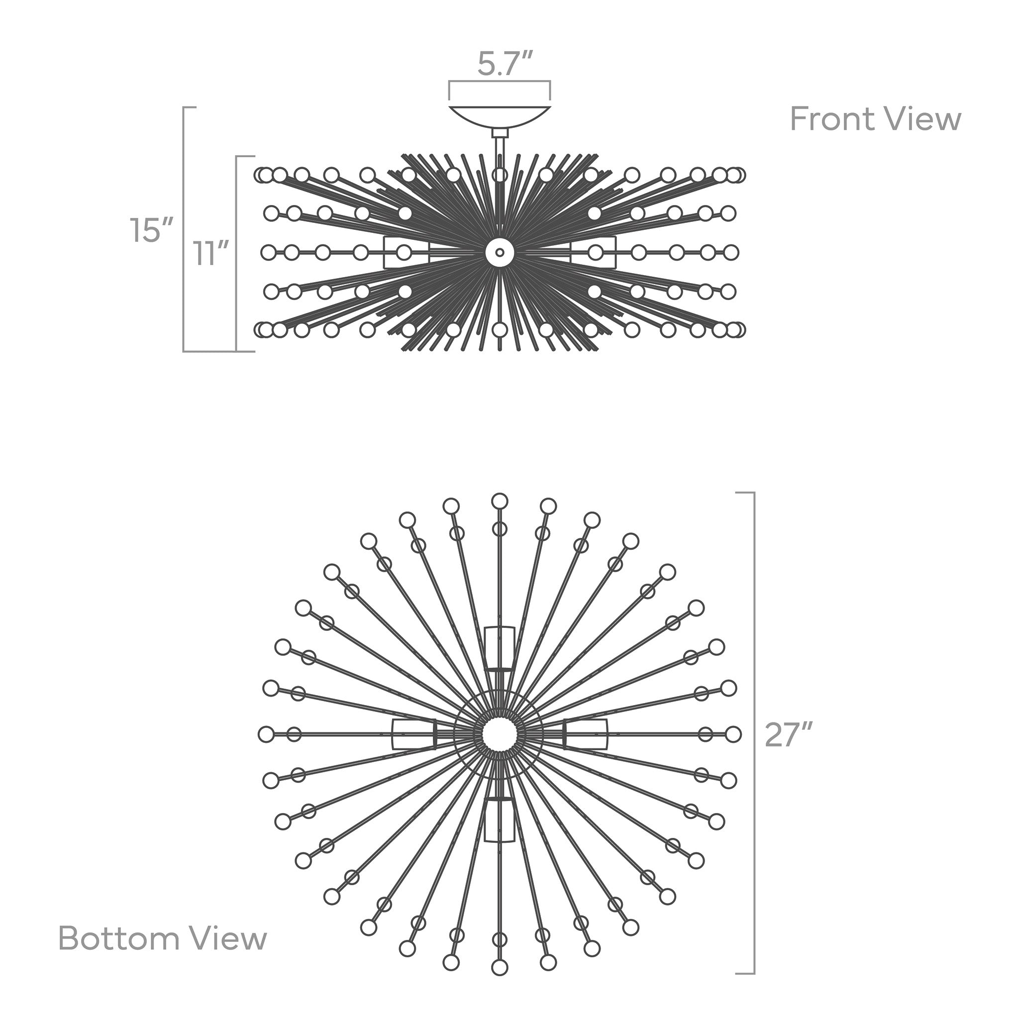 ISO drawing color Beaded Urchin flush mount Dutton Brown lighting