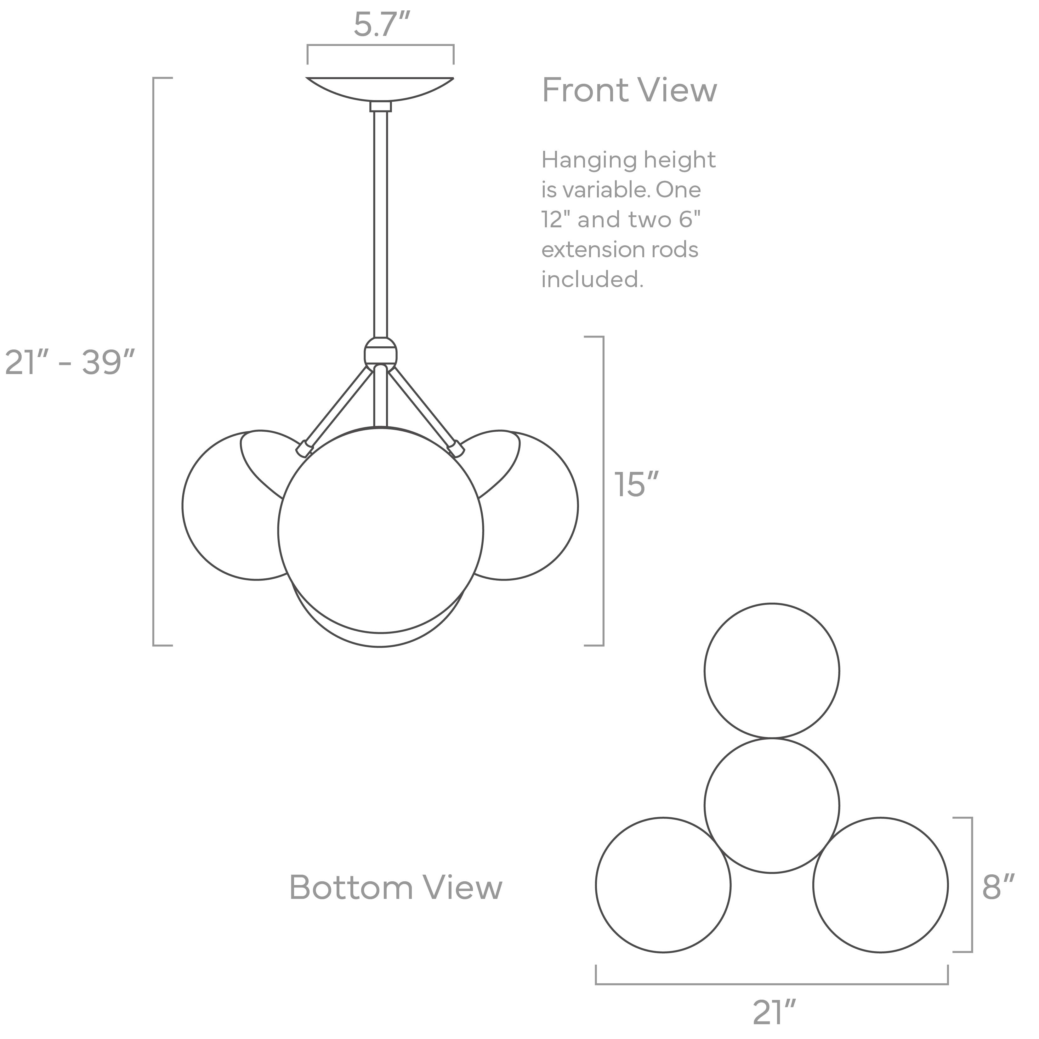 ISO drawing color Tetra chandelier Dutton Brown lighting