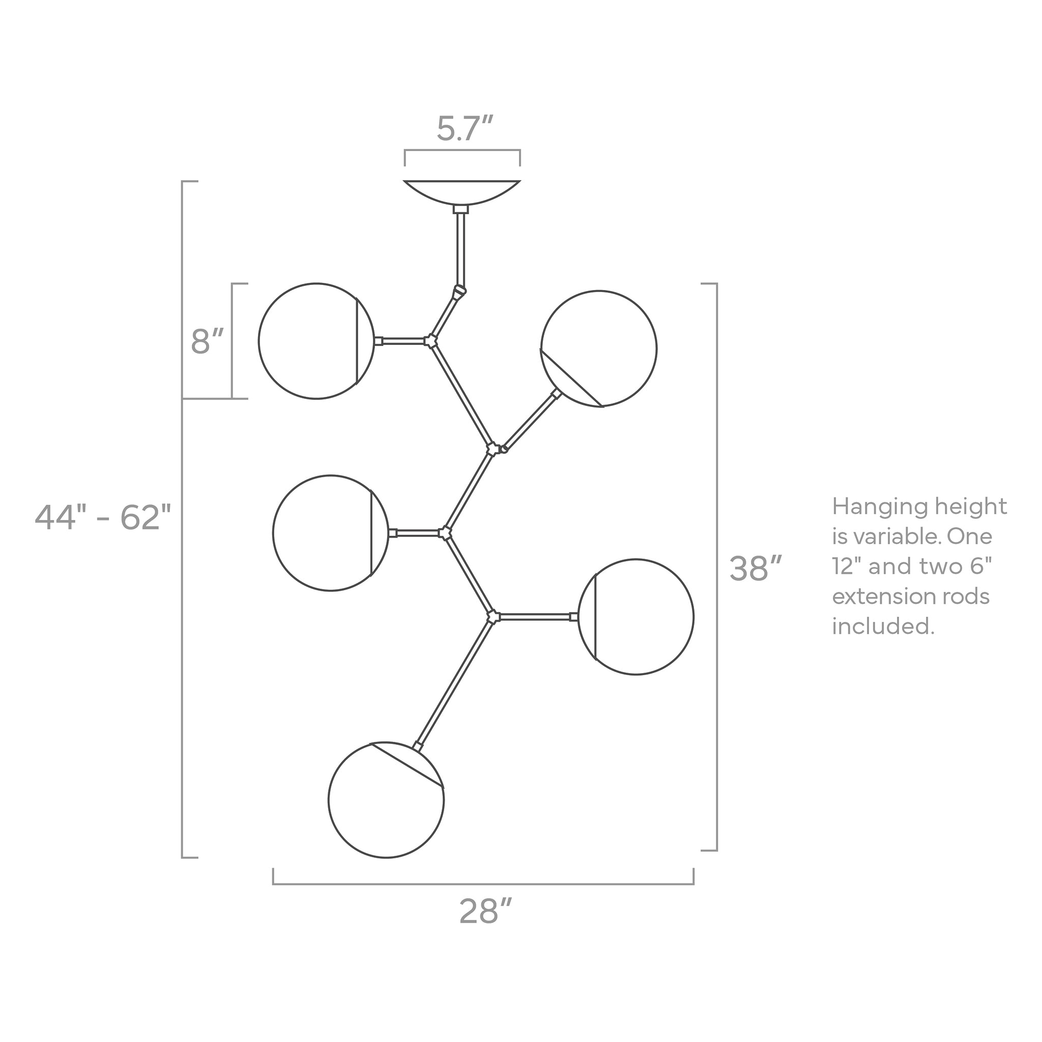 ISO drawing color Astar 5 chandelier Dutton Brown lighting