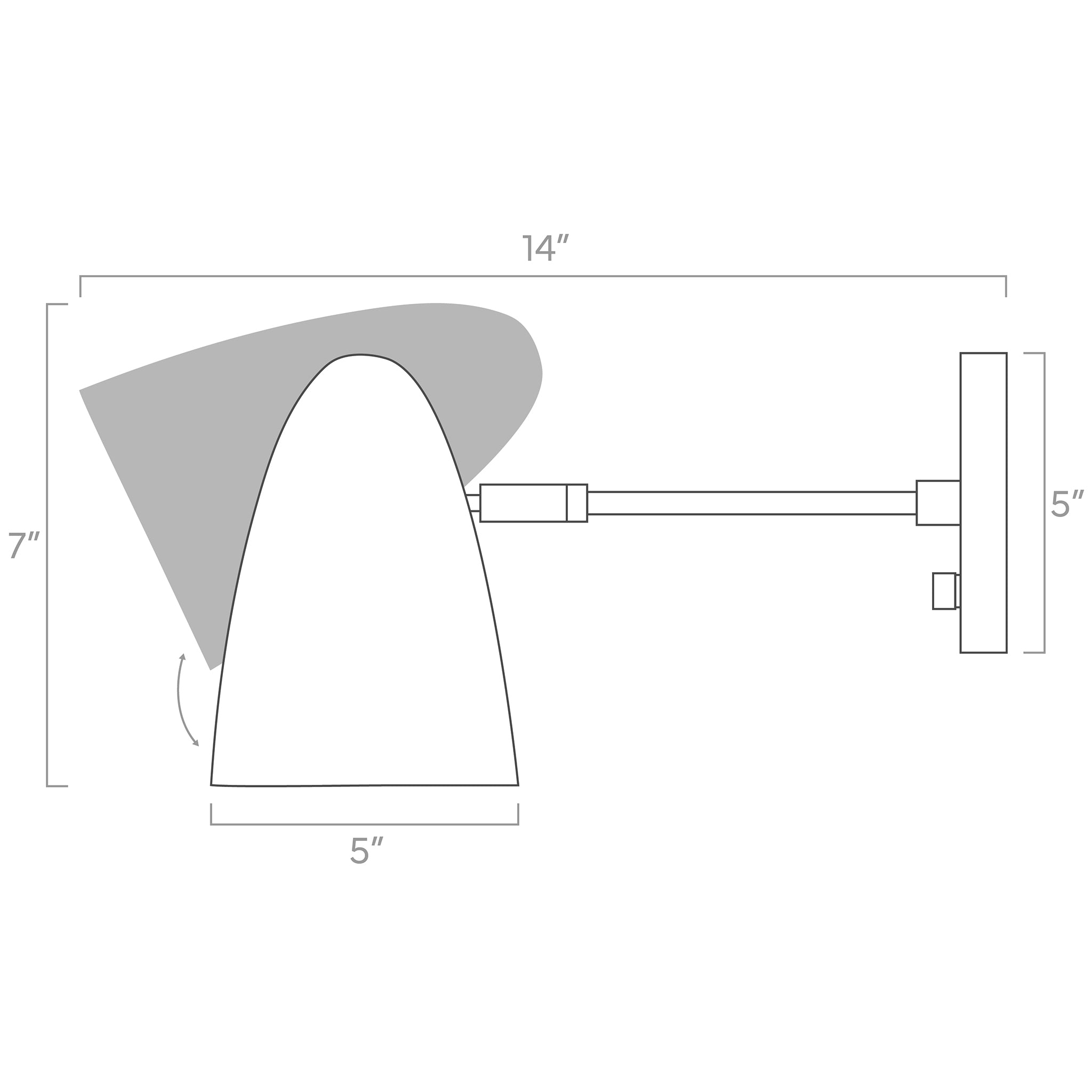 ISO drawing color Boom sconce 6" arm Dutton Brown lighting