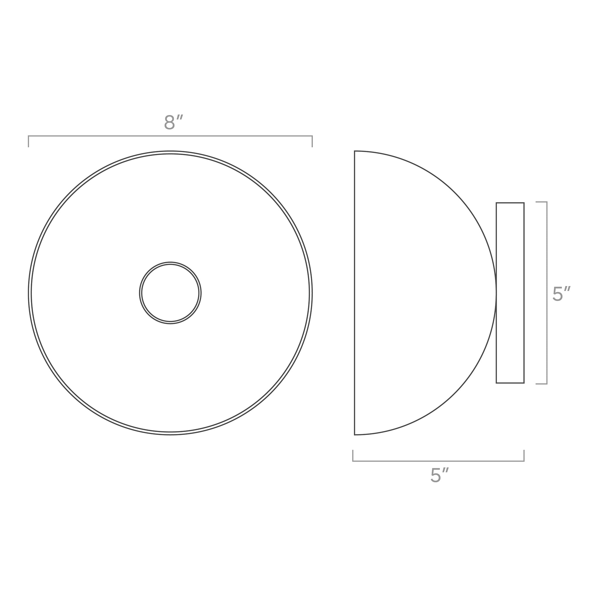 ISO drawing color Hemi sconce 8" Dutton Brown lighting