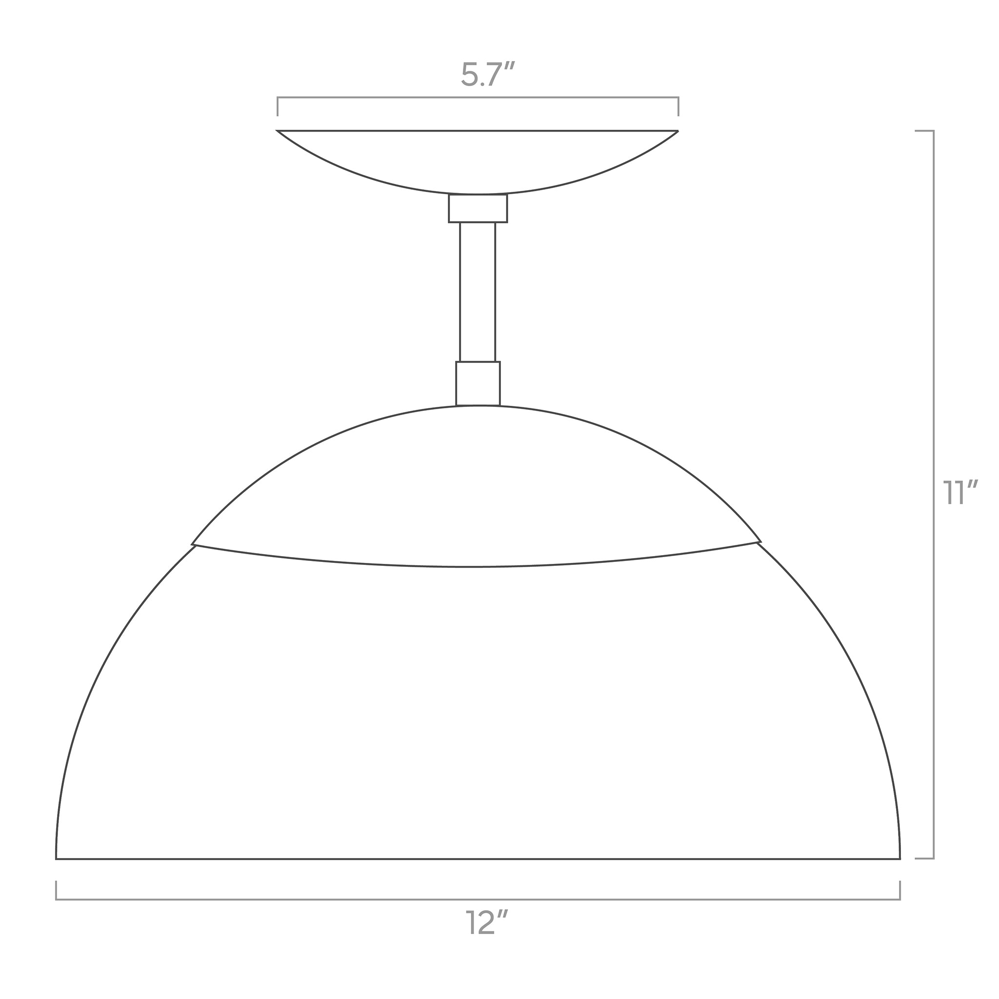 ISO drawing color Cadbury flush mount 12" Dutton Brown lighting