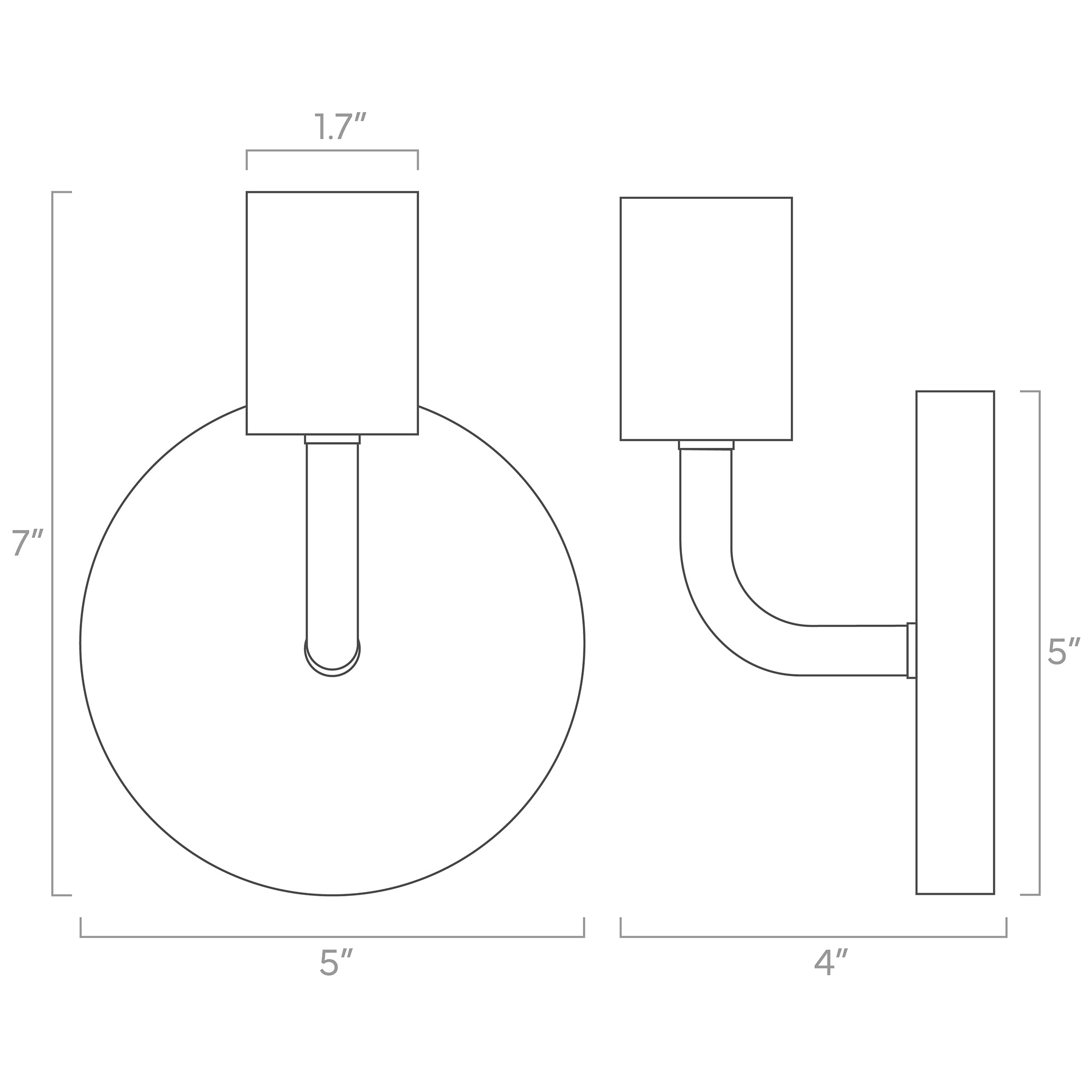 Snug Sconce ISO drawing Dutton Brown lighting.
