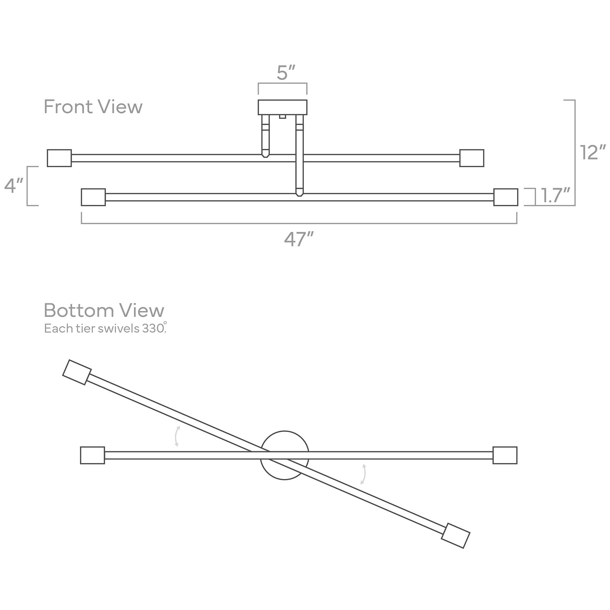 ISO drawing color Captain flush mount 47" Dutton Brown lighting