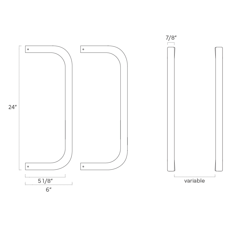 ISO drawing color Beyond towel rack 24" Dutton Brown hardware