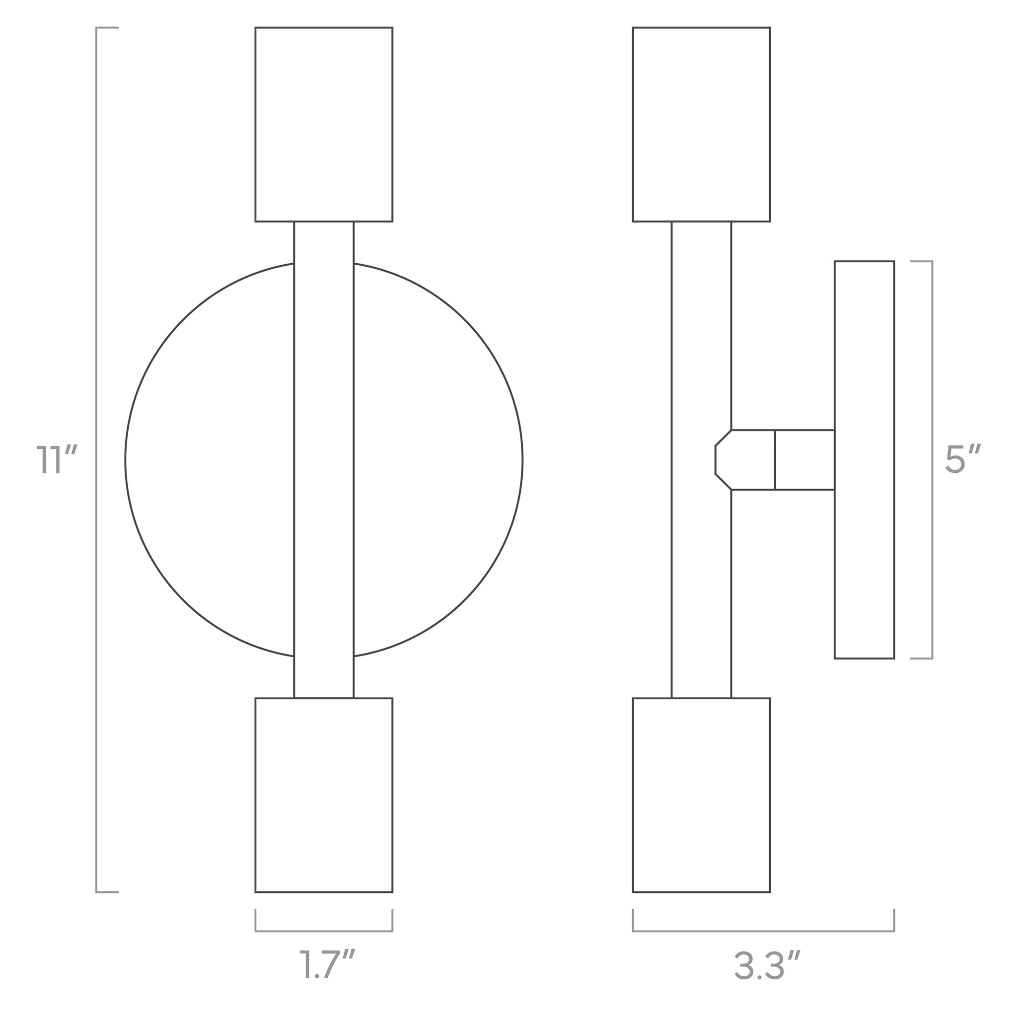 ISO drawing color Pilot sconce 11" Dutton Brown lighting