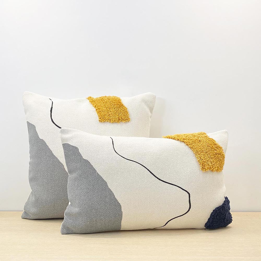 Blot abstract shag pillow cover 18" x 18" Dutton Brown pillow _hover