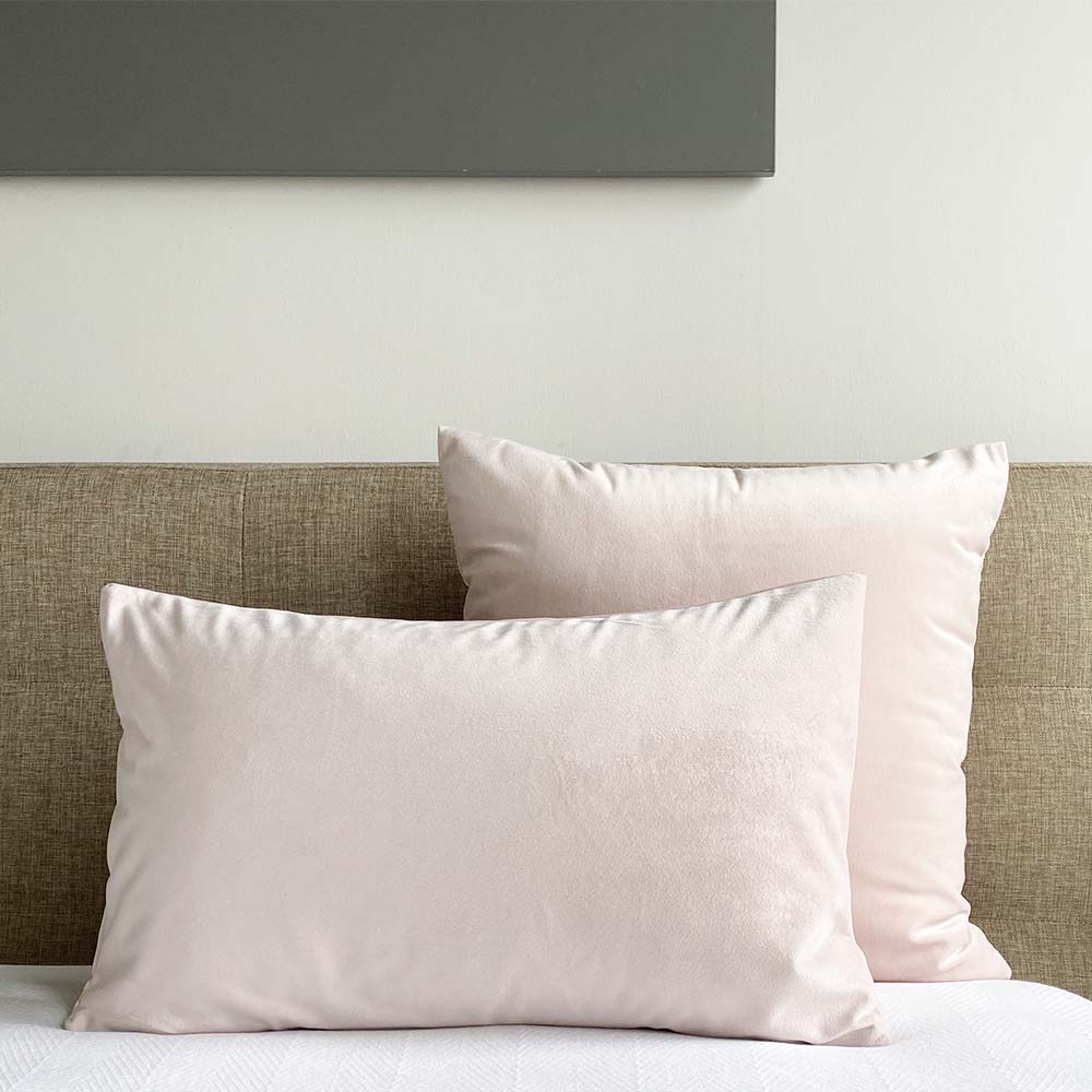 velvet pillow cover blush light pink Dutton Brown