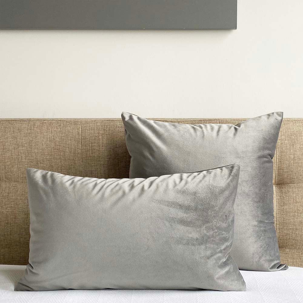 velvet pillow cover shark gray Dutton Brown