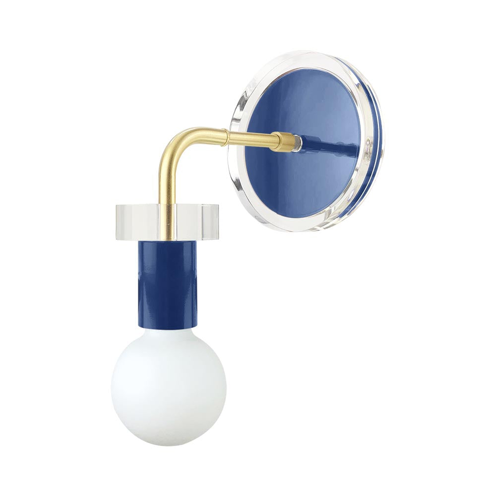 Brass and cobalt color Adore sconce Dutton Brown lighting