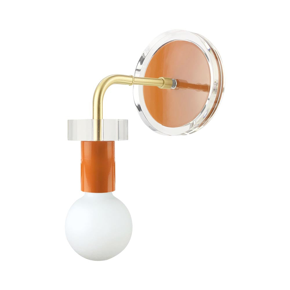 Brass and orange color Adore sconce Dutton Brown lighting