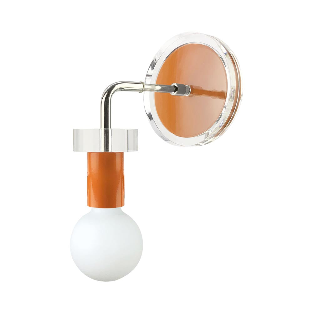 Nickel and orange color Adore sconce Dutton Brown lighting