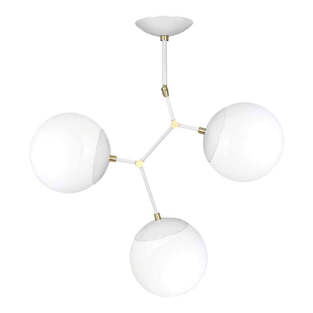 Brass and white color Astar 3 chandelier Dutton Brown lighting