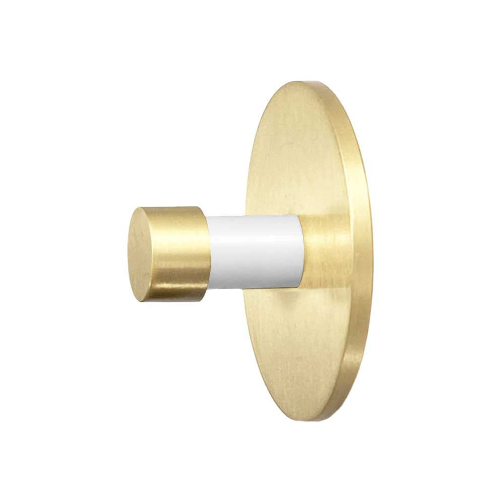 Brass and white color Bae knob Dutton Brown hardware