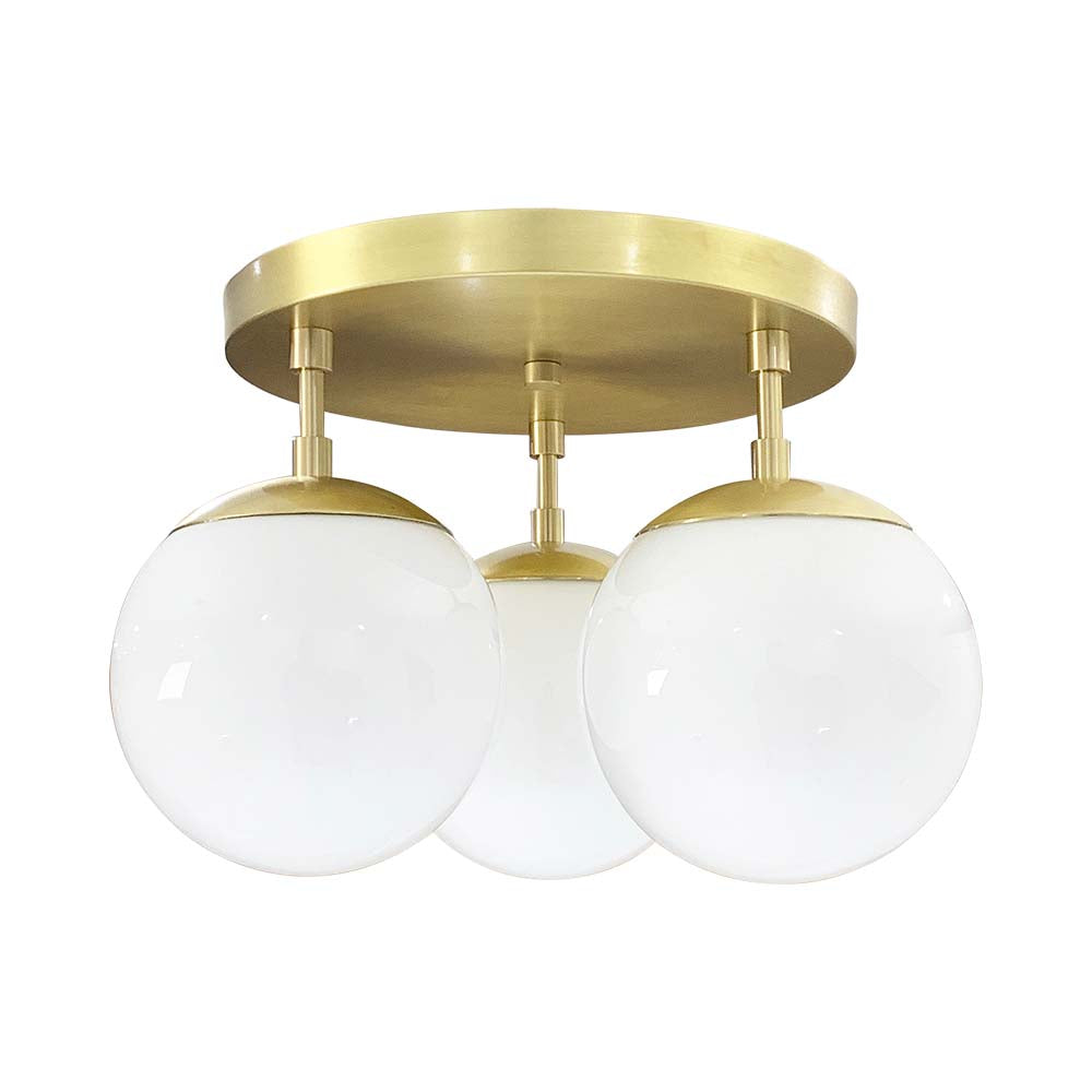 brass capsy globe flush mount lighting by dutton brown _hover