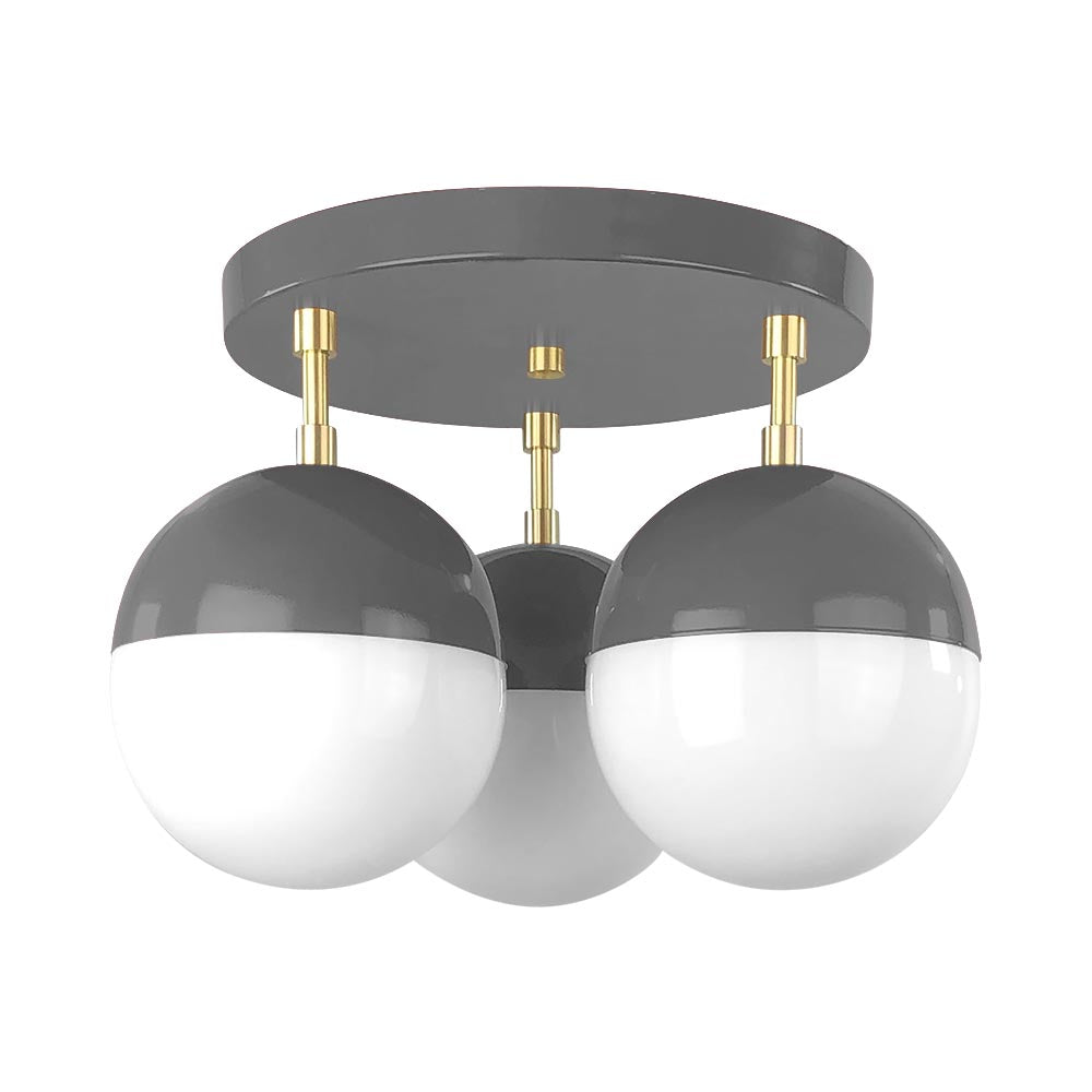 Brass and charcoal color Ballsy flush mount Dutton Brown lighting