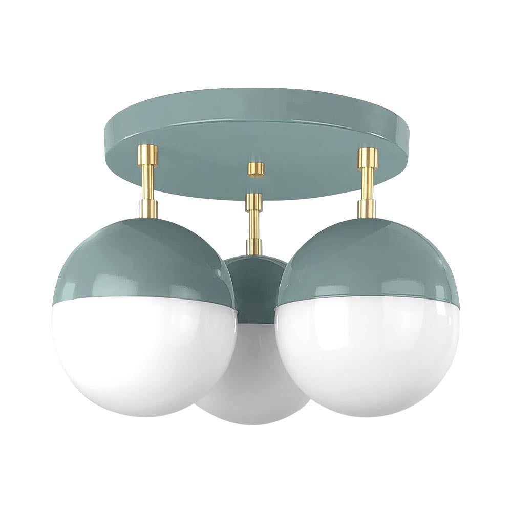 Brass and lagoon color Ballsy flush mount Dutton Brown lighting