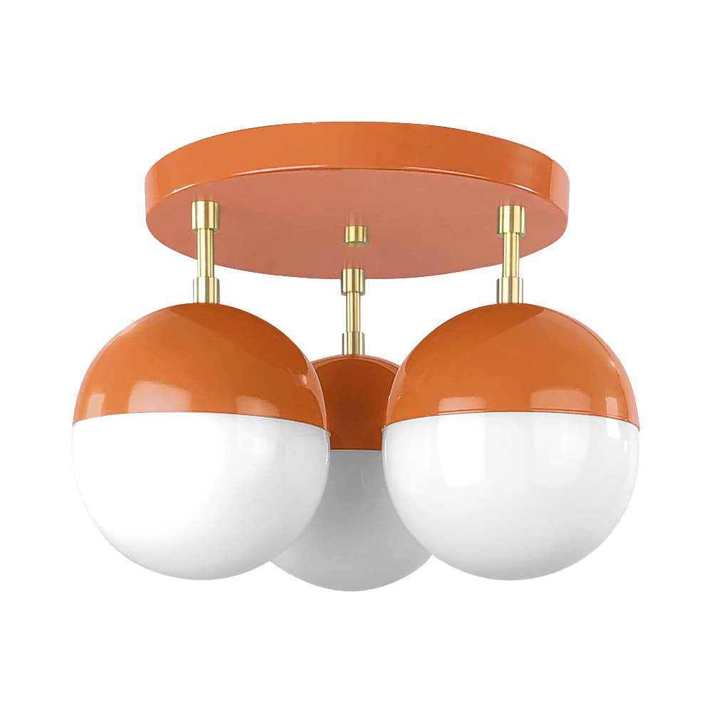 Brass and orange color Ballsy flush mount Dutton Brown lighting