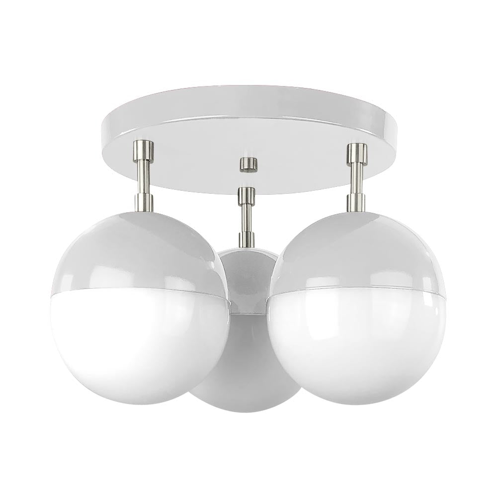 Nickel and chalk color Ballsy flush mount Dutton Brown lighting