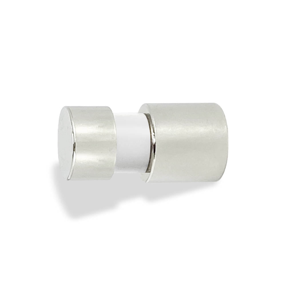 Nickel and white color Beau knob Dutton Brown hardware